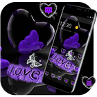 Violet Crystal Heart Love Valentine Theme biểu tượng