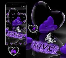 Violet Crystal Heart Love Valentine Theme স্ক্রিনশট 3