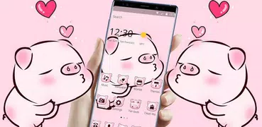 Pink Cute Love Piggy Theme