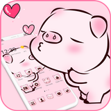 Pink Cute Love Piggy Theme 圖標
