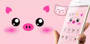 Pink Cartoon Piggy Kawaii Theme