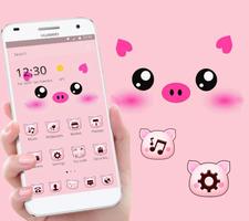 Pink Cartoon Piggy Kawaii Theme 截图 2