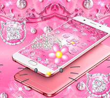 Lovely Pink Kitty Diamond Theme🐱 capture d'écran 1