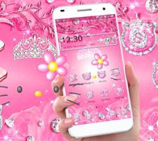 Lovely Pink Kitty Diamond Theme🐱 capture d'écran 2