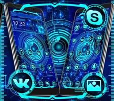 Blue Technology Neon Launcher Theme🌀 Screenshot 2