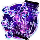 Neon Glossy Flower Butterfly Theme APK