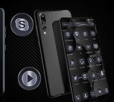 Metal Dark Black Launcher Theme🖤 Screenshot 1
