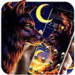 Gold Moon Sunset Wolf Theme