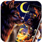Gold Moon Sunset Wolf Theme 图标