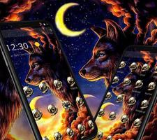 Gold Moon Sunset Wolf Theme imagem de tela 3