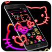 Kitty cat cute cartoon neon theme