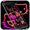 ”Kitty cat cute cartoon neon theme