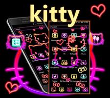 Kitty猫可愛卡通霓虹燈主題 截圖 3