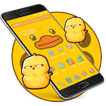 Tema de dibujos animados pato lindo amarillo