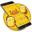 Tema de dibujos animados pato lindo amarillo icono