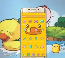 Cartoon Yellow Cute Duck Theme ภาพหน้าจอ 1