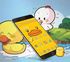 Cartoon Yellow Cute Duck Theme syot layar 2