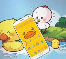 Cartoon Yellow Cute Duck Theme syot layar 3