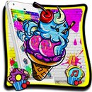 Ice Cream Street Wall Graffiti Theme APK