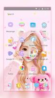 Pink Cartoon Lovely Girl Theme ảnh chụp màn hình 3