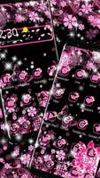 Black Pink Flowers Theme Ekran Görüntüsü 2