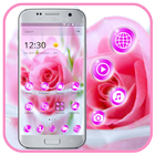 Pink Beautiful Rose Love Theme أيقونة