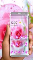 Pink Beautiful Rose Love Theme الملصق