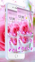 Pink Beautiful Rose Love Theme تصوير الشاشة 1