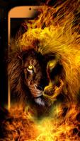 Poster Roaring Fire Lion Launcher Theme