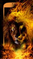 Roaring Fire Lion Launcher Theme Affiche