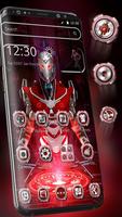 Red Sci-fi futuristic Robot Launcher پوسٹر