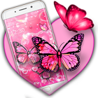 Glitter Pink Love Butterfly Launcher Theme आइकन