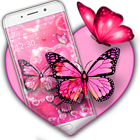 Glitter Pink Love Butterfly Launcher Theme icône