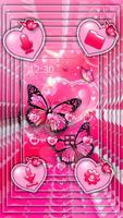 Glitter Pink Love Butterfly Launcher Theme syot layar 3