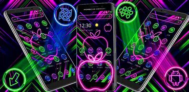 Neon Apple Colorful Launcher Theme🍏