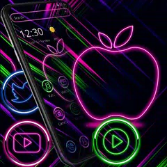 Скачать Neon Apple Colorful Launcher Theme🍏 APK