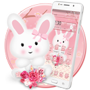Pink Cute Love Cartoon Bunny Theme APK