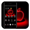 Red Neon Apple Dark Theme