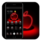 Red Neon Apple Dark Theme icône