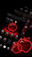 Red Neon Apple Dark Theme تصوير الشاشة 1