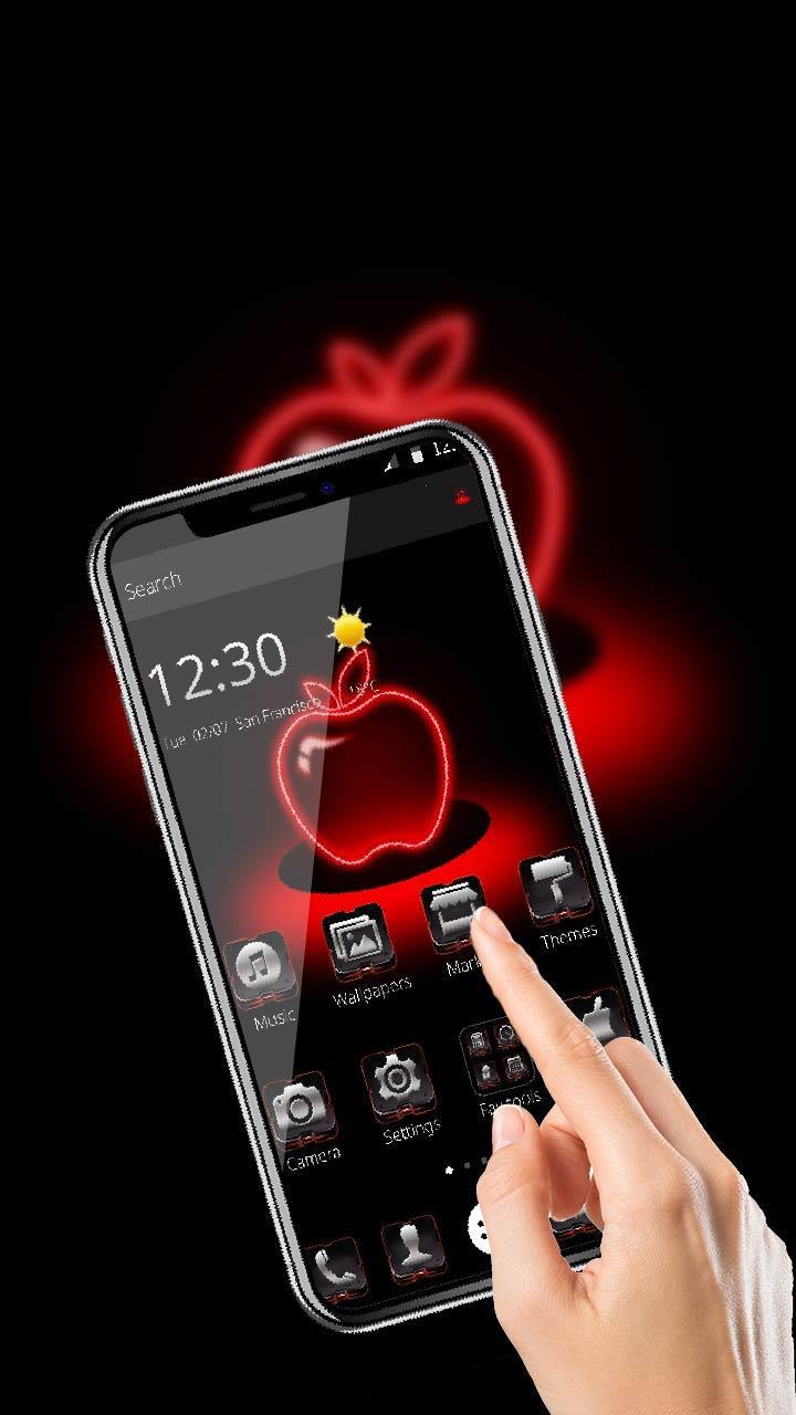 Red Neon Apple Dark Theme for Android - APK Download