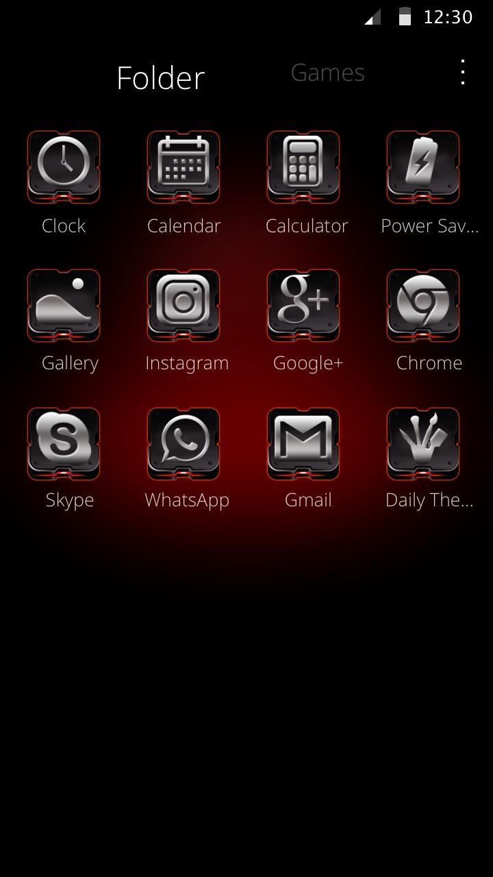 Red Neon Apple Dark Theme For Android Apk Download - neon red and black roblox icon