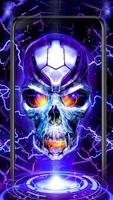 Electric Neon Skull Launcher Theme Affiche