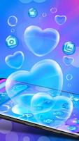 Romantic Heart Bubbles Launcher Theme Affiche