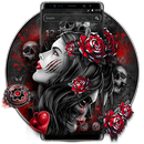 Bloody Lady Rose Skull Theme-APK