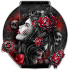 آیکون‌ Bloody Lady Rose Skull Theme