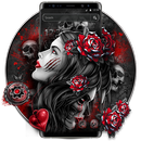 Bloody Lady Rose Skull Theme APK