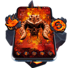 Fire Red Lava Skull Launcher Theme icône