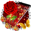 Red Rose Golden Butterfly Theme APK