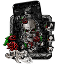 Attractive Red Rose Skull Launcher Theme APK